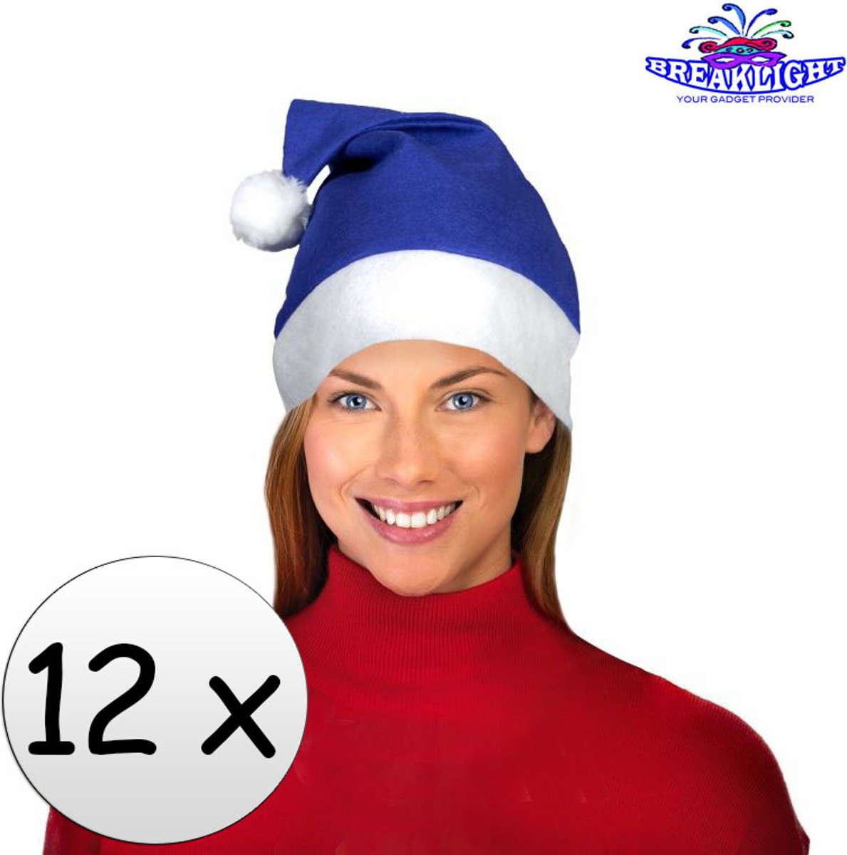 Blauwe Kerstmutsen 12 stuks | Kerstmis | Kerstman | Blauwe Kerstmuts